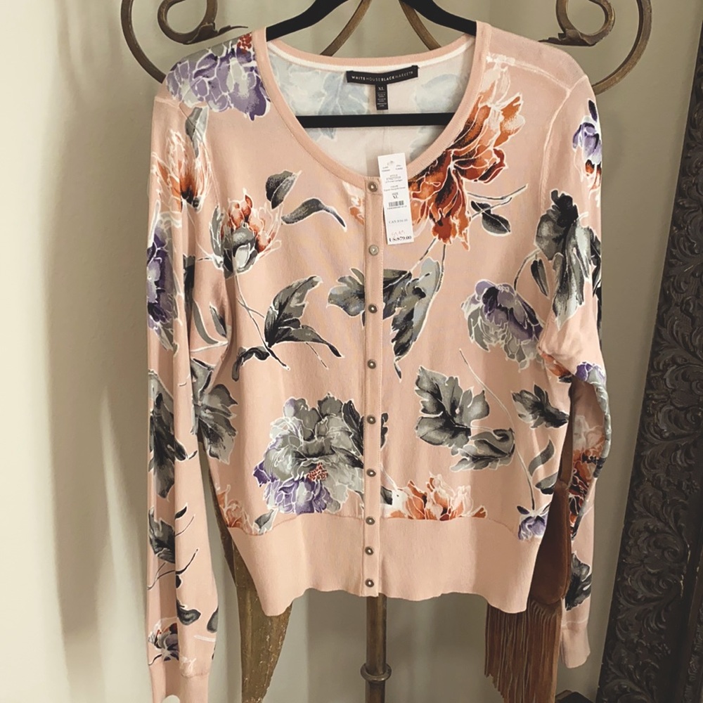 White House black-market floral sweater